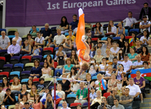 İdman gimnastikası üzrə fərdi çoxnövçülük yarışlarında ölkəmizi kişilər arasında Oleq Stepko təmsil edir. Bakı, Azərbaycan, 18 iyun 2015